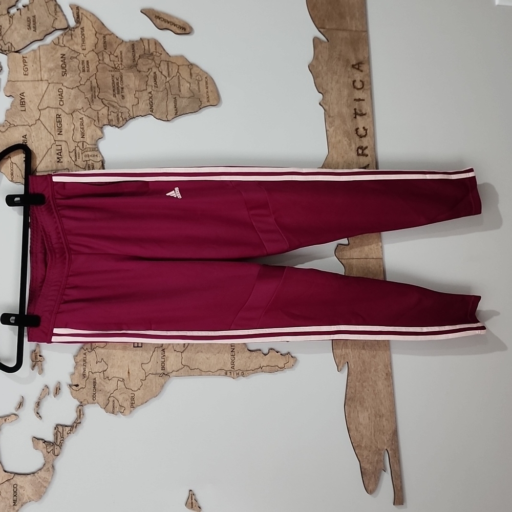 Purple fuscia adidas track pants